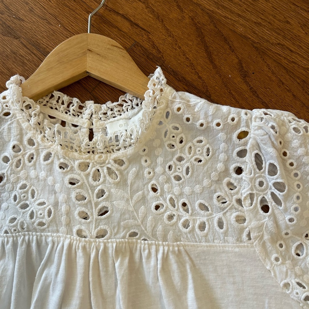 Anthropologie eri + ali White Eyelet Top - Picture 6 of 6